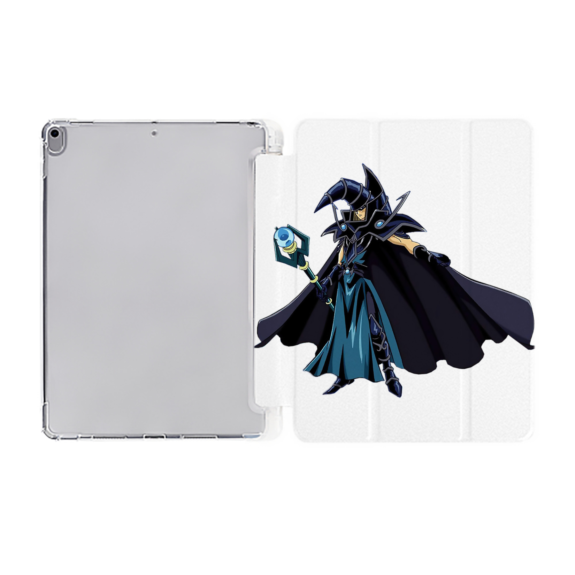 （画像用） 遊☆戯☆王 Yu-Gi-Oh! IPad ケース ペン収納付き 三つ折りスタンド PUレザー×シリコン 対応機種9.5/10.5/10.9インチ